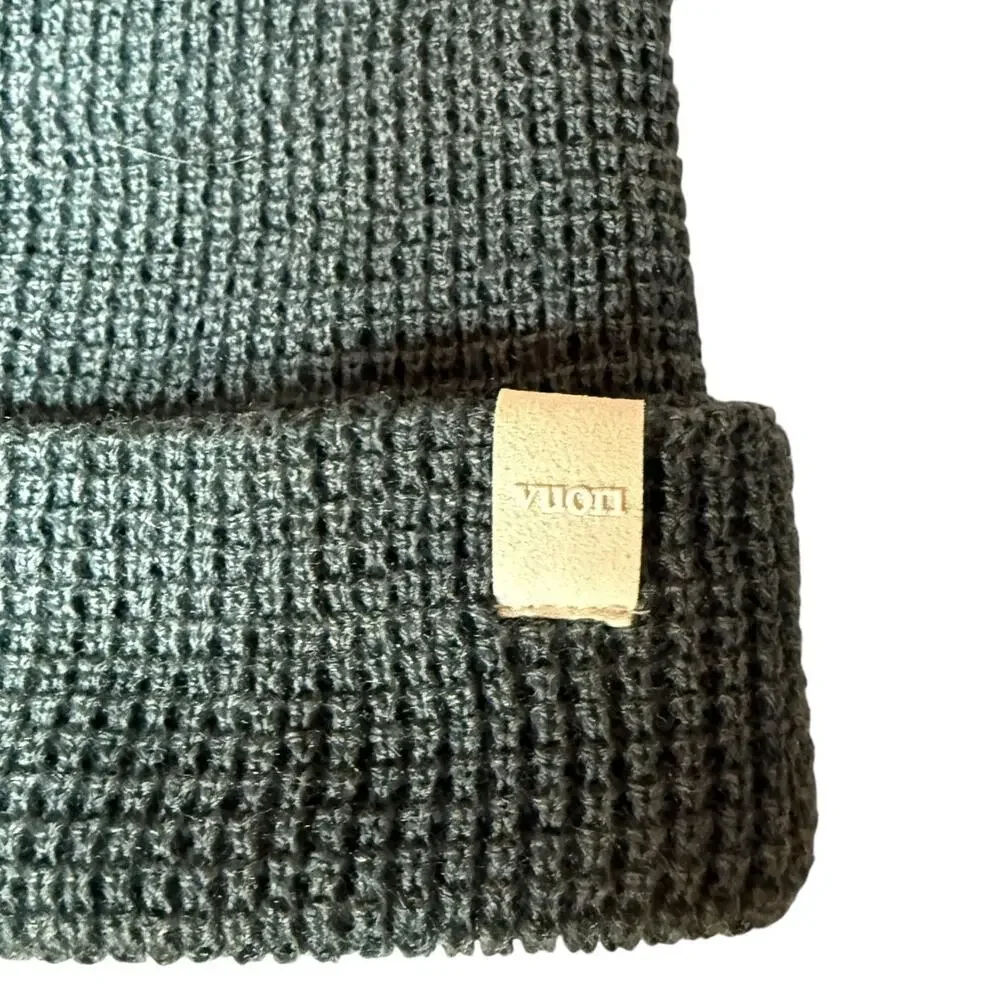 Vuori Alpine Waffle Knit Beanie Grey Ski Hat OS Unisex NWOT - Picture 3 of 6